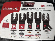 New Diablo 5 pc Universal Fit General Purpose Oscillating Blade Set Carbide