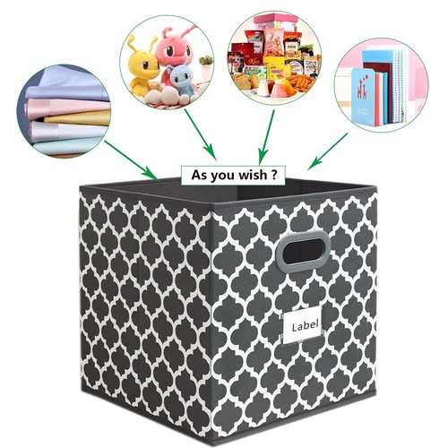 Cube Storage Organizer Bins 13x13 - Fabric Storage Cubes Bin Foldable Baskets... - Picture 2 of 7