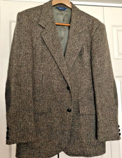 vintage Pendleton multicolor tweed blazer 40R center vent back belt patches