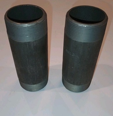 QTY 2 - PIPE NIPPLE 2'' X 6'' LONG , THREADED, SCH80,  A106B SEAMLESS, FREE SHIP