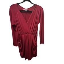 BCBG Generation Womens MaroonWrap Dress Size Small Flattering