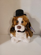 Vtg Russ Berrie Baxter The Basset Hound W/Christmas Stocking Hound Dog 9" Plush