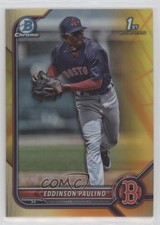 2022 Bowman Chrome Yellow & Orange Vapor Refractor 66/75 Eddinson Paulino 0o48