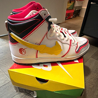 Nike SB Dunk High Pro QS White Skateboarding Shoes Men's US 12 Medium D
