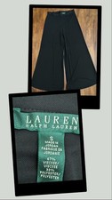 Lauren Ralph Lauren Pants Women's Small Black Wide Leg Pants Knit Wrinkle Free