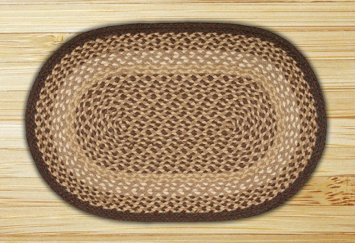 Chocolate Brown 4x6 Oval Braided Earth Rug C-17 Natural Fiber