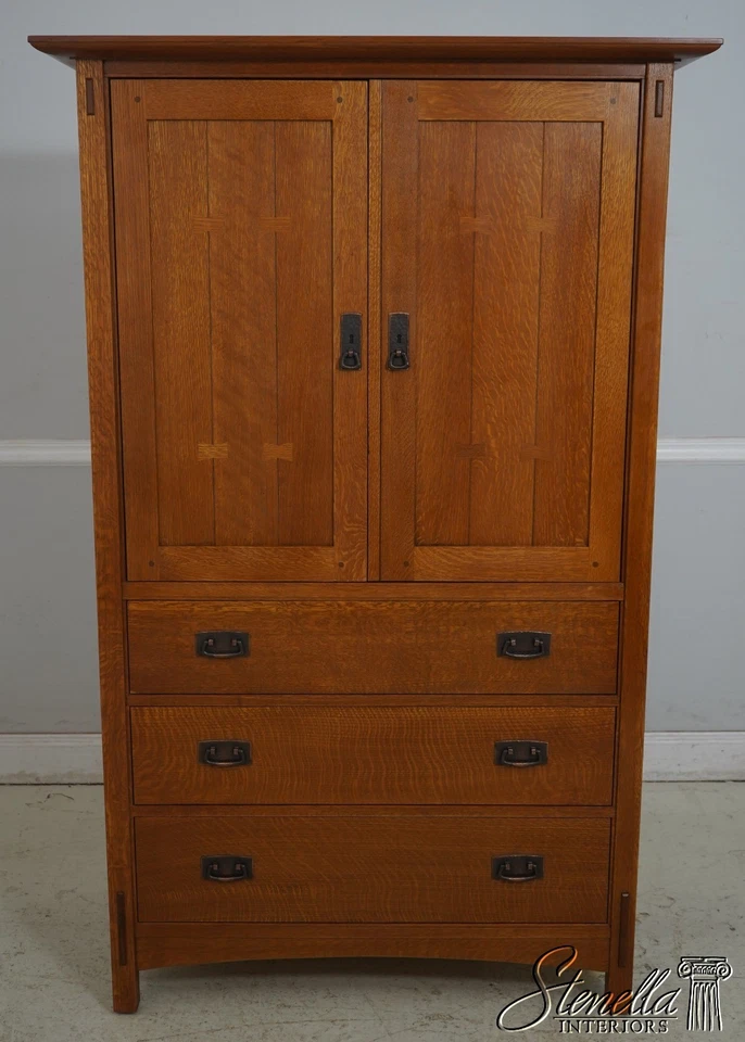 69376: STICKLEY Mission Oak Entertainment Cabinet Armoire - Image 2 of 4