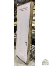 Salvaged Solid Wood, Veneered 1 Panel Door in Jamb, 30.25"W x 85.5"H, Glass Knob
