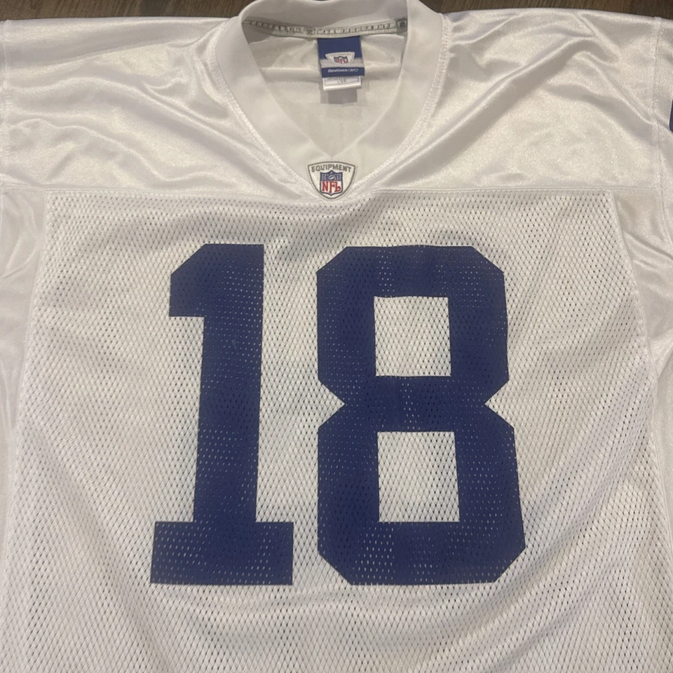 Camiseta deportiva grande de los Indianapolis Colts Peyton Manning para hombre Reebok blanca  Foto 3 de 4