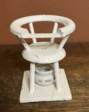 Vintage Wooden Potty Chair with Chamber Pot - Doll Furniture painted white