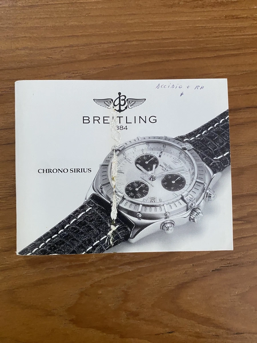 Breitling Booklet instrucciones descripción - Chrono Sirius