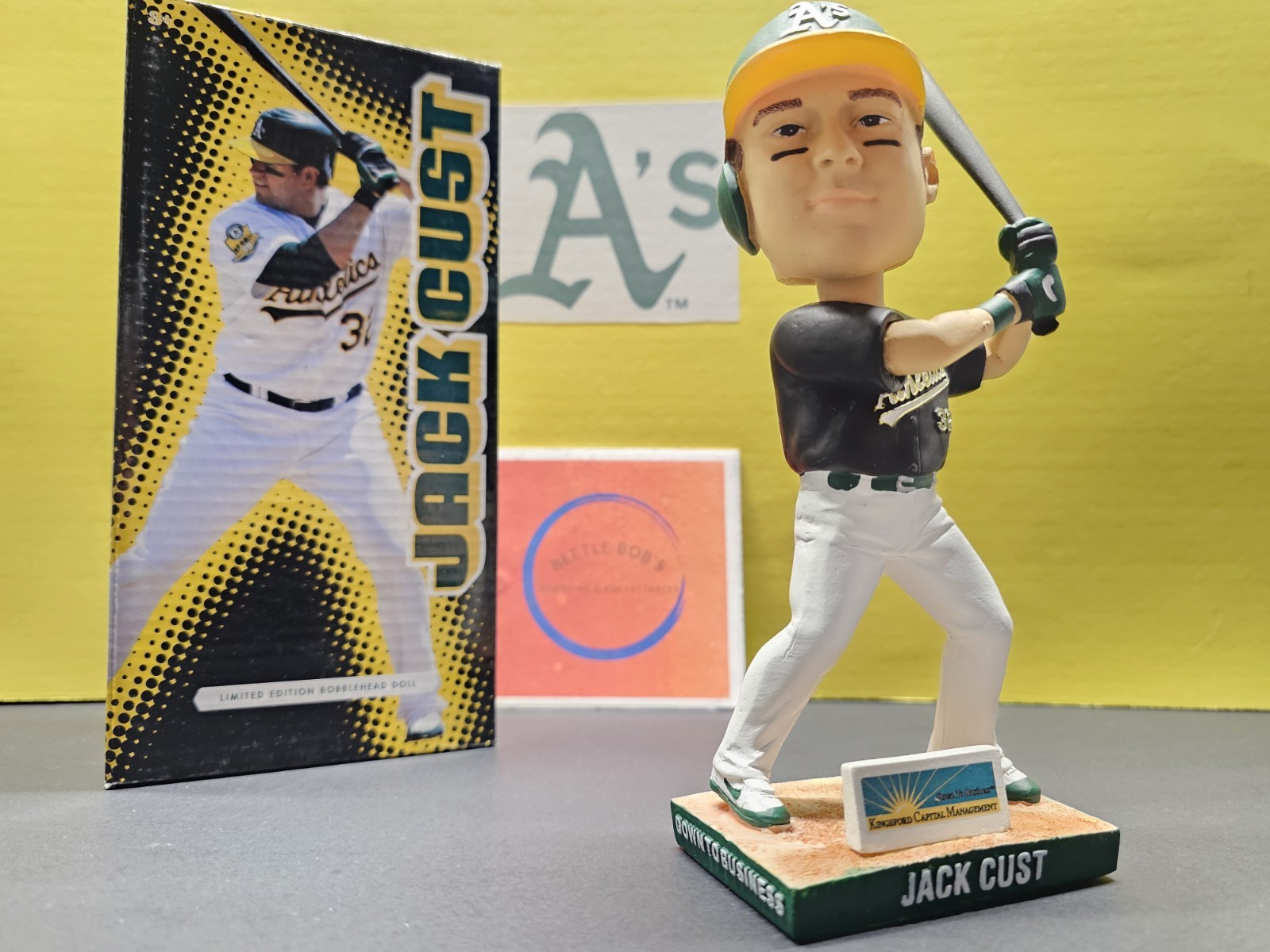 Jack Cust Oakland A's MLB 2008 SGA Bobblehead NIB Black Jersey Variant 