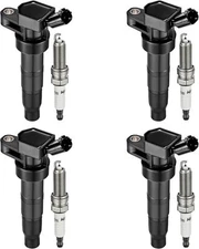 Pack of 4 Spark Plug and Ignition Coil Set for 2011-2013 Kia Sorento 2.4L UF611