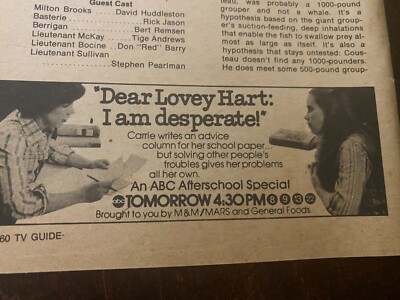 Dear Lovey Hart, I Am Desperate, Susan Lawrence, Vintage TV Guide Ad