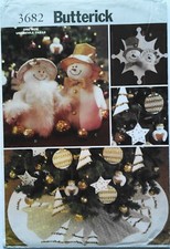 Butterick 3682 Christmas Snowman Decorations Centerpiece Ornament Sewing Pattern