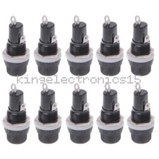 10PCS Set Safety Panel Mount Fuse Holder 5x20mm 10A 250V AC 15A 125V AC NEW