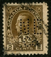 Canada B.O.B. MR4 Used War Tax Stamp "NE/Co" Perfin N5