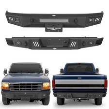 Front Bumper Rear Bumper Steel W Light For 1992-1996 Ford F-150 F-250 F-350 Front Bumper Rear Bumper Steel W Light For 1992-1996 Ford F-150 F-250 F-350