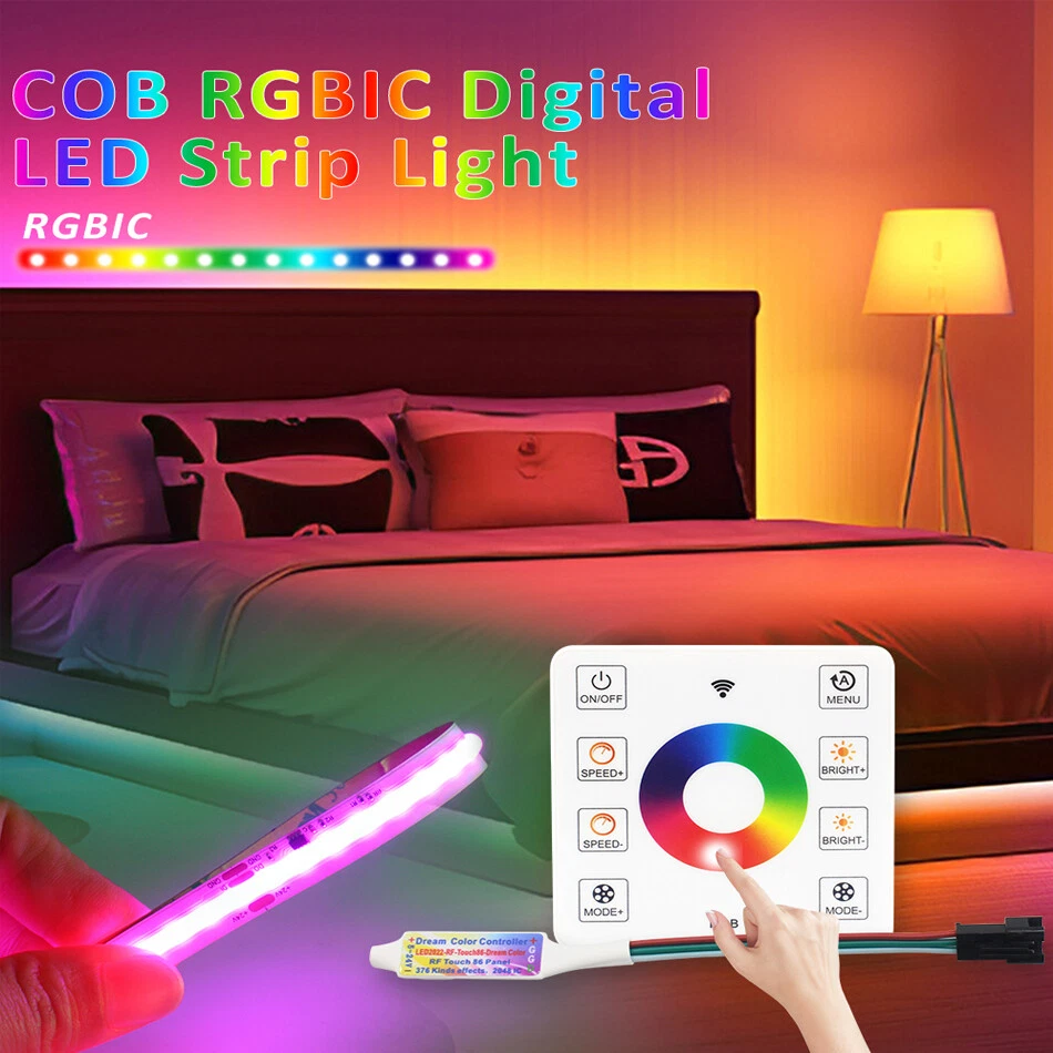 WS2811 RGB COB Running water LED strip 12V 24V Addressable Touch Control kit - Image 3 of 4