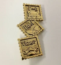 VINTAGE DISNEY GOLD WINNIE THE POOH, PIGLET & TIGGER PEEKING PEEK A BOO PIN B861