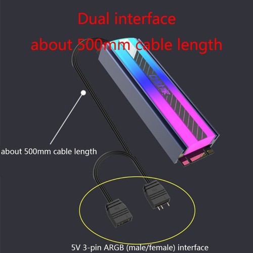 for M.2 SSD NVMe Heat Sink ARGB Hard Disk Heatsink for M.2 2280 Cool - Afbeelding 6 van 8