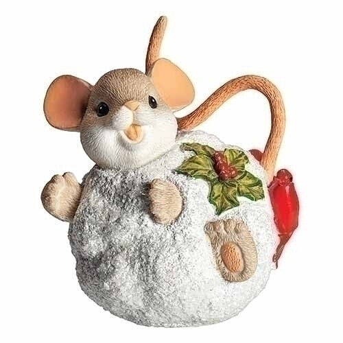 Charming Tails - Mouse Inside Snowball Christmas Ornament NEW 2022 135564 - Picture 1 of 1