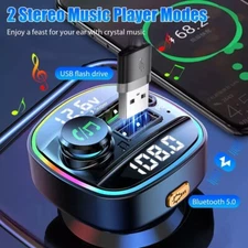 Wireless Bluetooth 5.0 Car FM Transmitter MP3 Radio Adapter Kit Dual USB Charger