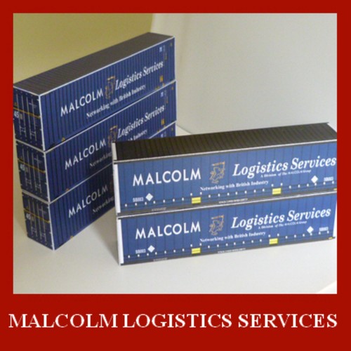 Malcolm Logistik Versand Container Modell Kartenbausätze 40 Fuß & 45 Fuß x 5 Maßstab OO - Bild 3 von 5