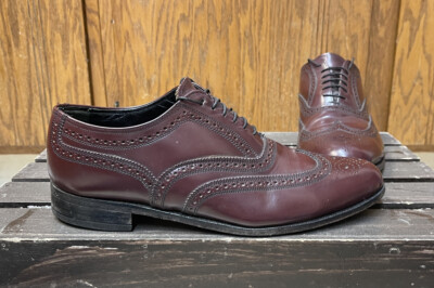 Florsheim Men\'s Wingtip Oxford Dress Shoe Burgundy Size 9 D Leather Upper s-l400.jpg main image 2
