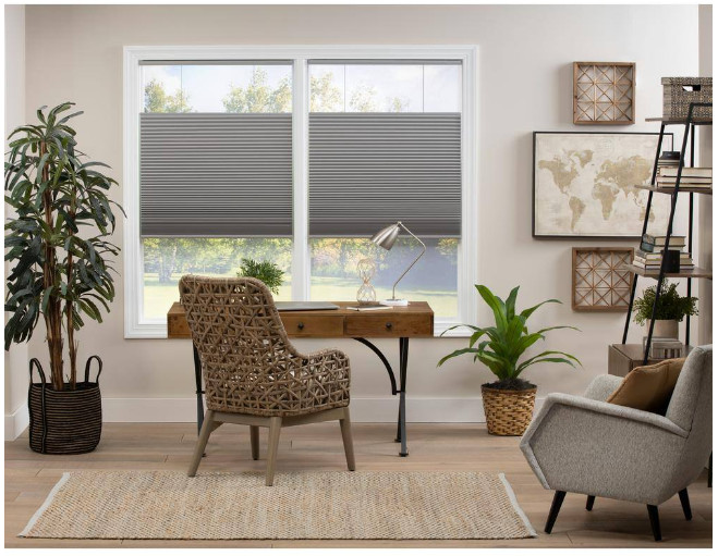 Gray Cloud Cordless Top Down Bottom Up Blackout Cellular Shade 30 in. W x 48 in.