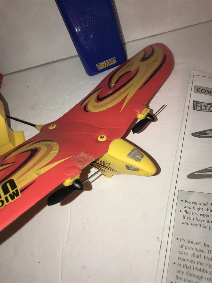 FLY-ZONE MICRO ULTRIX RC AIRPLANE Parts 15.75" wing span 27MHz Doesn't Fly - Image 4 of 4