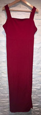 EUC Women's SHEIN Red Sleeveless Overall Long Dress Leg Slit Side Zip XL 12