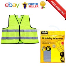 Image of Rolson Hi Vis Vest Yellow High Viz Visibility Waistcoat Safety Work EN20471