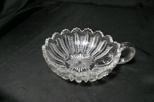 Duncan Miller Glass Mardi Gras Single Handled Nappy Clear 6" D ca 1894-1920 EAPG