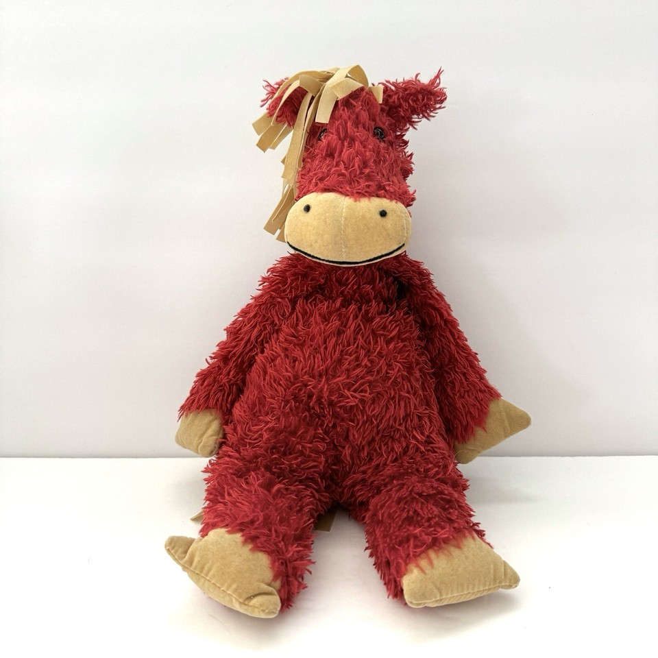 Jellycat London Bunglie Horse Red & Tan Plush Stuffed Animal *Retired