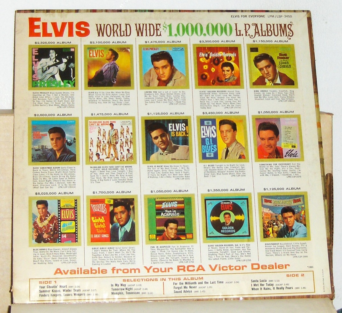 Elvis Presley Elvis for Everyone UK版Mono Elvis Presley Elvis For Everyone - Red Spot - EX UK Vinyl LP