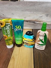 Tanning Lotion Bundle Lot of 4 So Skinny Papaya Downtime Bronzer plus Ganja 