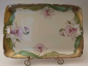 Antique P T Bavaria Hand Painted Signed Art Nouveau Vanity Tray Or Serving Dish Ebay