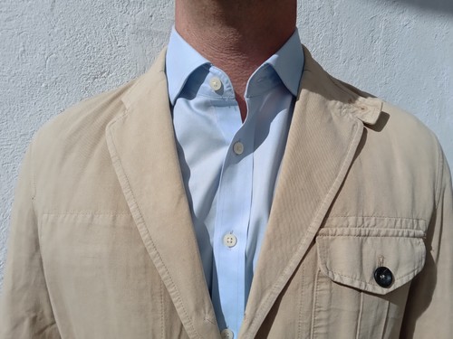 Giacca da safari da uomo Pal Zileri Lab mix di canapa e cotone taglia 42 vintage UK prezzo disponibile £750 - Foto 6 di 19