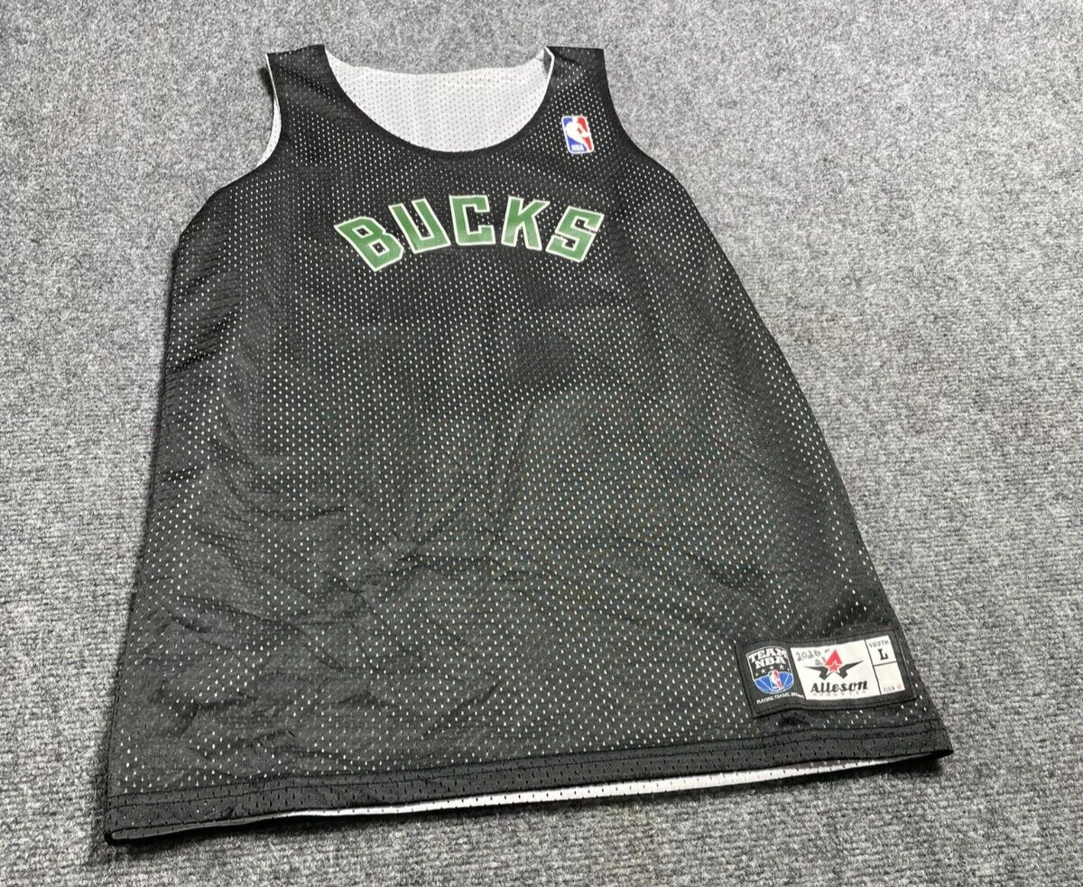 Alleson Mens Black NBA Bucks Jersey Doyle Insurance Size Large Athletic Fit