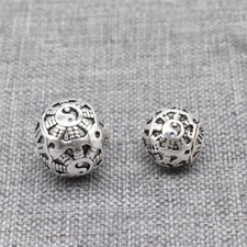4 perles rondes Taichi en argent sterling 925 entretoises Feng Shui pour