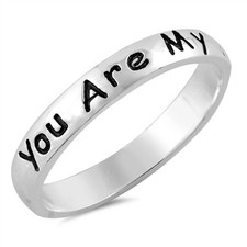 .925 Sterling Silver You Are My Sunshine Friendship Fashion Ring Size 4-10 NEW