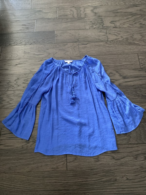 Counterparts Women Blue  Long Sleeve Blouse Medium Lightweight Summer