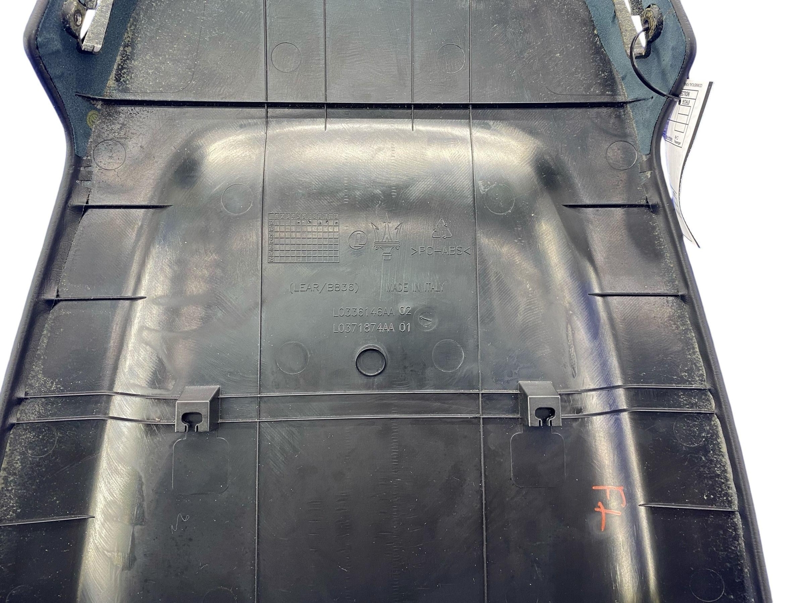 2013-2019 MASERATI GRANTURISMO FRONT LEFT SEAT BACKING BACK PANEL TRIM BLACK OEM