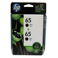 2psc HP 65 Black Ink Cartridges HP65 New Genuine