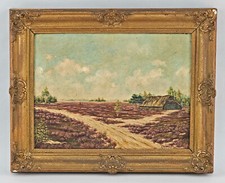 99860267 Öl-Gemälde Heide-Landschaft sign. Arentsen um 1920/30 50 x 40 cm