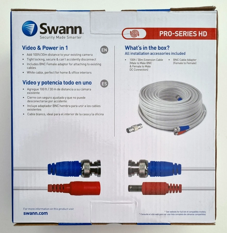 Swann PRO-SERIES HD Security Extension Cable 100ft/30m Tight-Locking BNC Connect - Image 3 of 4
