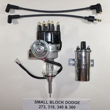Dodge Small Block 273-318-340-360 Black Small Cap Hei Distributor Chrome Coil Dodge Small Block 273-318-340-360 Black Small Cap Hei Distributor Chrome Coil