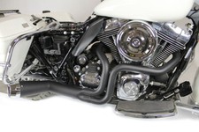 Harley Black Exhaust FLT 1985-2005 Offset Meg...
