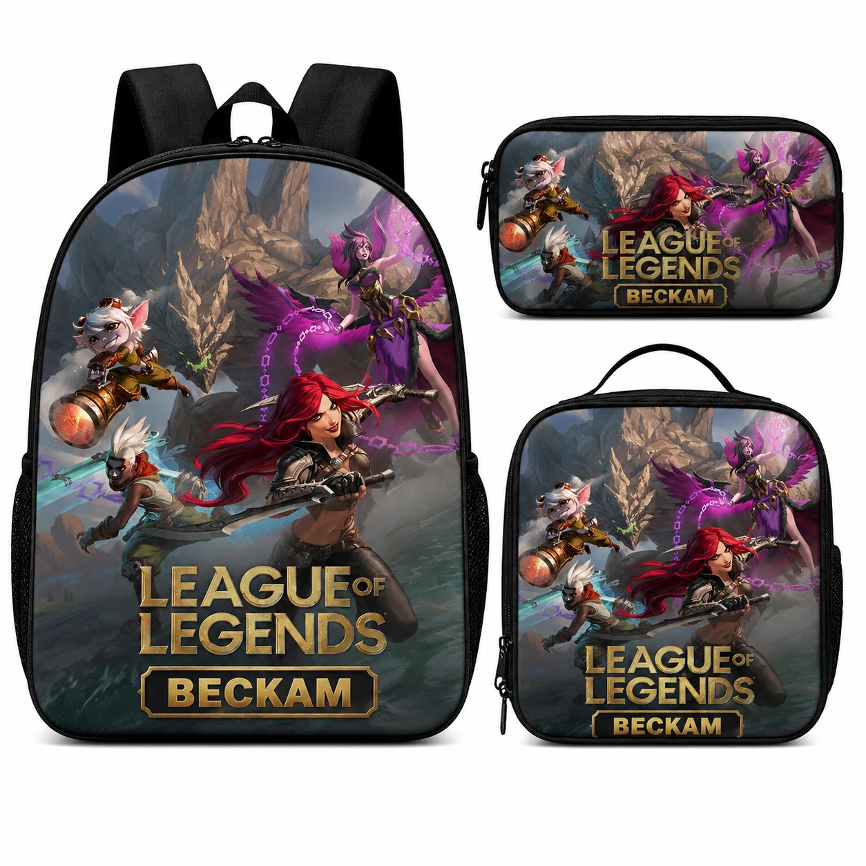 Custom Name League of Legends, Lunch Bag, Pencil Case, Backpack Gift Kids Game